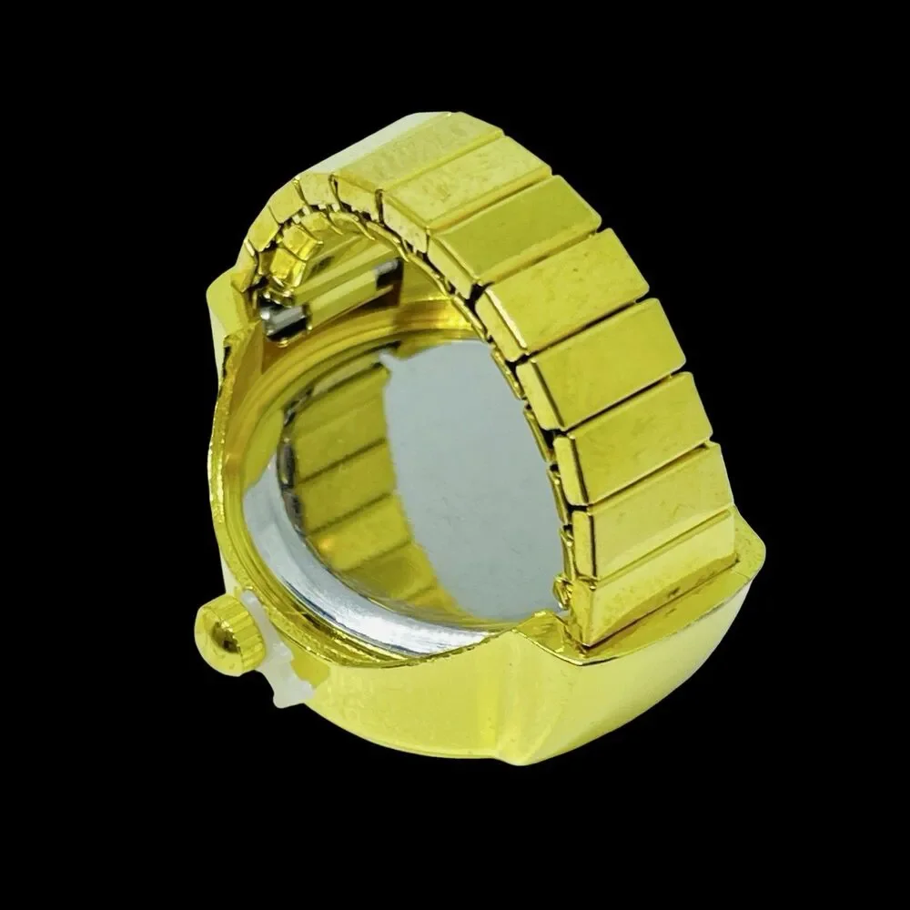 BOZHI Ring Watch Gold Design With Crystals New